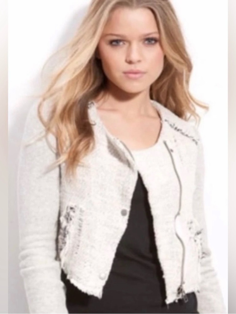 Free People We The Free Asymmetrical Tweed Jacket